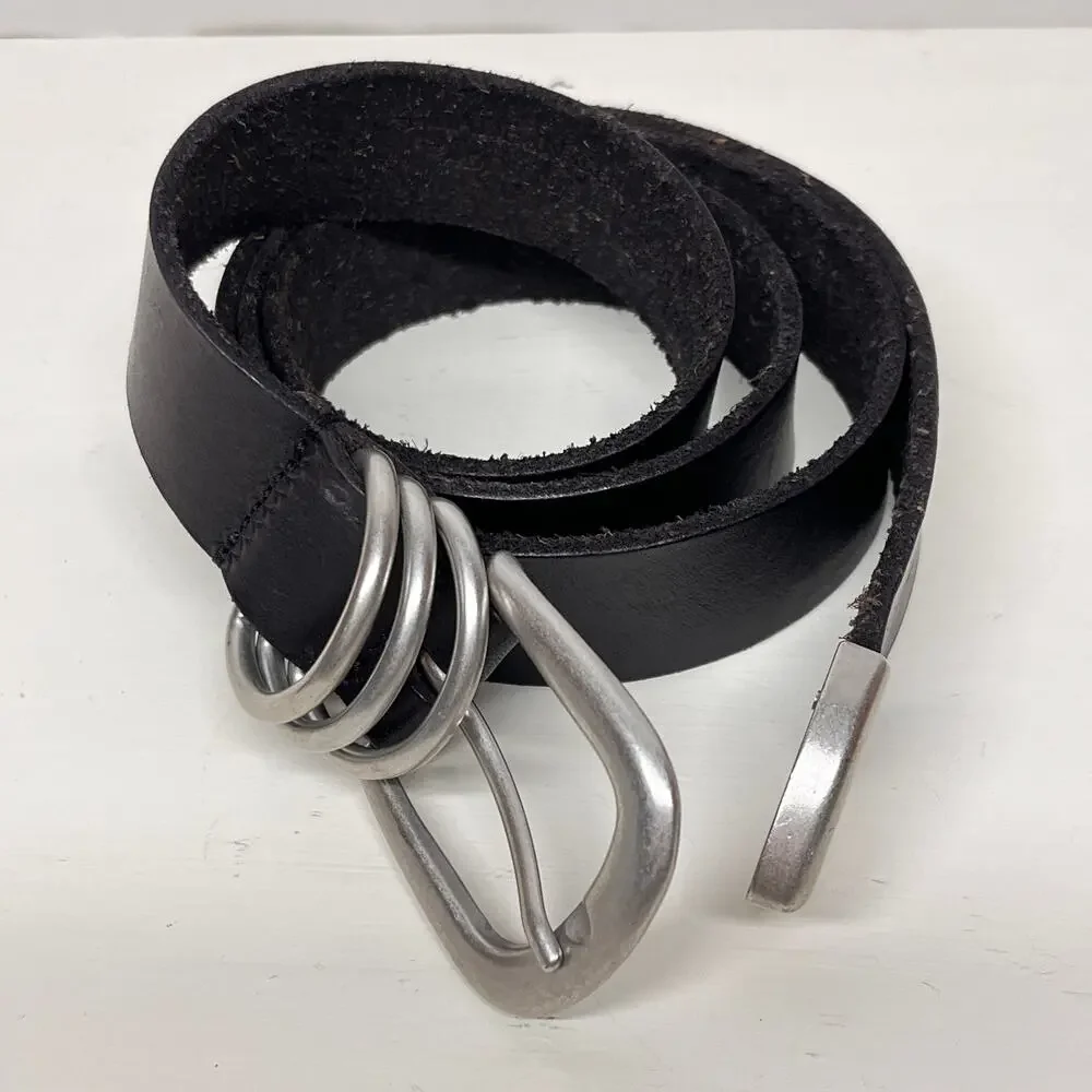 Urban Outfitters Womens Black Leather Biker Belt Size Large